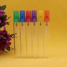 10ml colorful empty test tube glass bottles slim body test tube bottles plastic spray, 