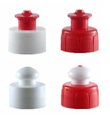 2017 red and white pull cap push 24mm 28mm pull cap plastic water bottle cap push pull hot sale, 