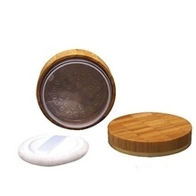 30g Empty Environmental Bamboo Powder Jars Makeup Cosmetic Case Box Container, 