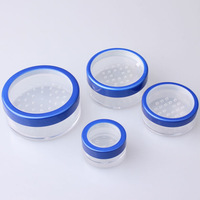 Blue Makeup Containers,Empty Plastic Powder Packaging, 