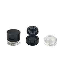Cosmetic jar plastic custom empty loose powder container with mirror, 