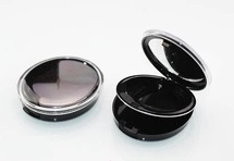 Elegant round empty compact powder case makeup containers, 