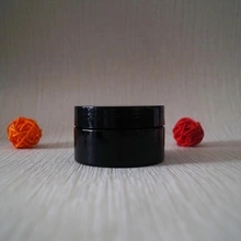Empty makeup container black plastic jar 100ml with black aluminium lid, 