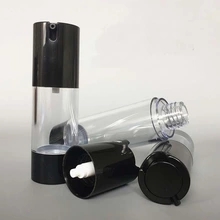 High Quality 15ml 30ml 50ml Clear Acrylic Airless Pump Bottle Refillable Silver Spray, 