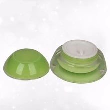 Wholesale small green plastic makeup cream containers 15g, 
