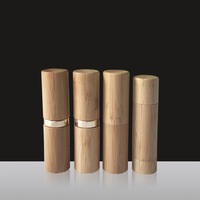 empty bamboo lipstick container for Summer makeup packaging, 