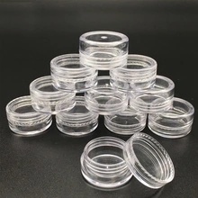 new mini 3ml 5ml 10ml clear plastic round cosmetic jar with lid acrylic makeup face cream bottle, 