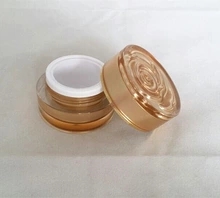 new technology 50g right round acrylic jar with rose cap for face cream makeup plastic containers, 