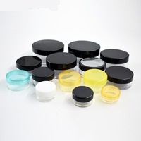 stock Cosmetic Containers Makeup Jars Plastic eyeliner Lip Balm 3 Gram Clear Lid, 