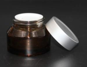 30g fancy amber glass bottle glass cosmetics jar bottle makeup container round glass jar