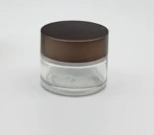 Clear Glass Makeup Cream Jar Packaging Container Aluminum Plastic Lid