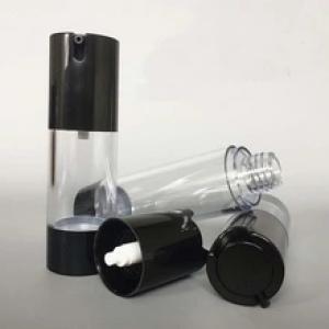 High Quality 15ml 30ml 50ml Clear Acrylic Airless Pump Bottle Refillable Silver Spray