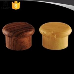 Wood grain cosmetic plastic flip top cap for lotion bottles
