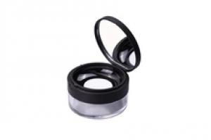 black empty cosmetic loose powder container