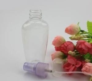 flat oval plastic spray 65ml perfume bottle