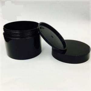 hot sale cosmetic jar black empty makeup cream jar two layers plastic plastic containers