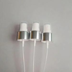 plastic treatment pump with aluminum collar for cosmetic